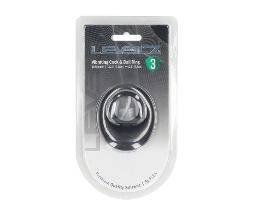 LEVELZ Vibrating Silicone Support Ring Black - Flexible System, Size M