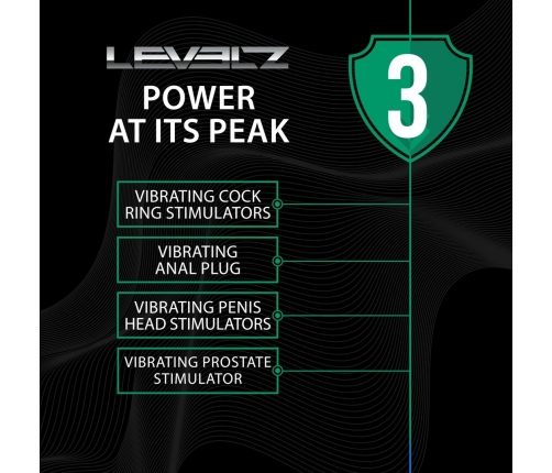 LEVELZ Level 3 Silicone Vibrating Dual Ring with Paw-Shaped Stimulator Black