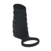 LEVELZ Vibrating Ribbed Silicone Support Ring & Sleeve Black