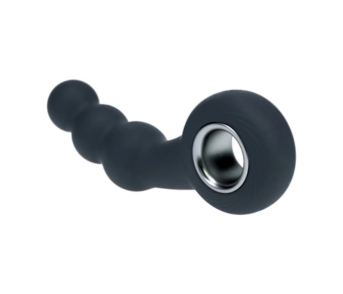 LEVELZ Beaded Silicone Intimate Massager with Loop - Black Rechargeable