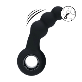 LEVELZ Beaded Silicone Intimate Massager with Loop - Black Rechargeable