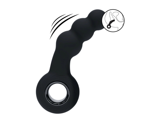 LEVELZ Beaded Silicone Intimate Massager with Loop - Black Rechargeable