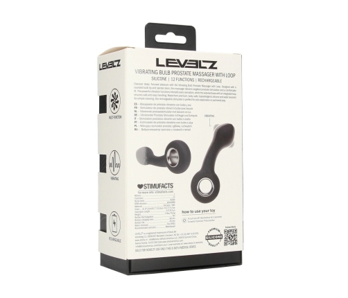 LEVELZ plicity Vibrating Silicone Prostate Stimulator Loop Black Rechargeable