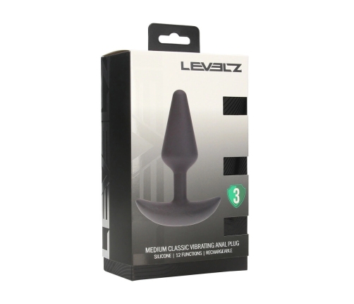 LEVELZ Classic Silicone Vibrating Plug M Black - Rechargeable & Hypoallergenic