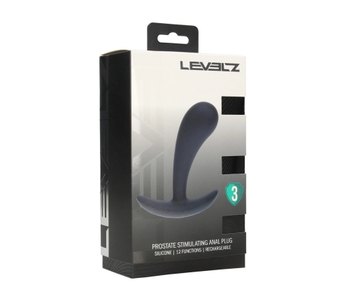LEVELZ Vibrating Silicone Prostate Massager Medium Black Ergonomic