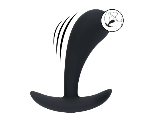 LEVELZ Vibrating Silicone Prostate Massager Medium Black Ergonomic