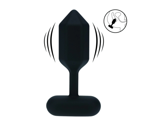 LEVELZ Hexagonal Silicone Anal Plug S Black - Vibrating, Rechargeable