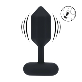 LEVELZ Large Vibrating Hexagonal Silicone Plug Black - Rechargeable Design