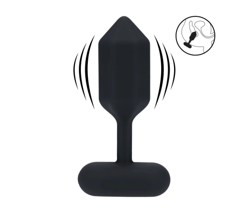 LEVELZ Large Vibrating Hexagonal Silicone Plug Black - Rechargeable Design