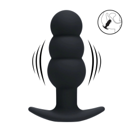 LEVELZ Tri Bulb Vibrating Silicone Plug Black - 10-Mode, USB Rechargeable