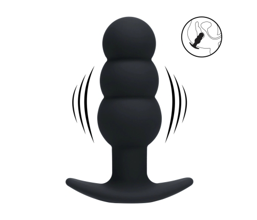 LEVELZ Tri Bulb Vibrating Silicone Plug Black - 10-Mode, USB Rechargeable