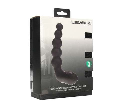 LEVELZ Beaded Prostate Model Heating & Tapping Black Silicone