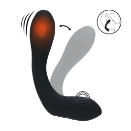 LEVELZ Bendable Silicone Prostate Stimulator Black, Heating & Tapping