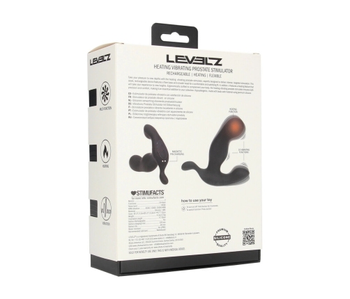 LEVELZ Prostatic Model Black - Silicone Intimate Device with Heating & Vibration