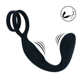 LEVELZ Men Vibration Prostate Model with Dual Support Ring Black