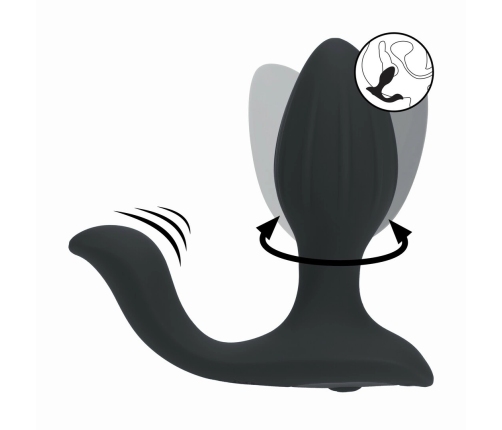 LEVELZ Plug-ilicious 2 Black - Rotating Silicone Plug with Ball Stimulator