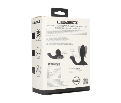 LEVELZ Plug-ilicious 2 Black - Rotating Silicone Plug with Ball Stimulator