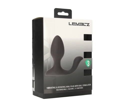 LEVELZ Plug-ilicious 2 Black - Rotating Silicone Plug with Ball Stimulator