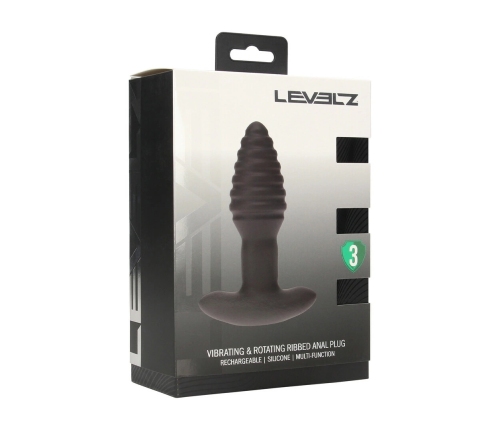 LEVELZ 2 Black - Vibrating Rotating Silicone Plug