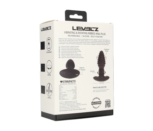 LEVELZ 2 Black - Vibrating Rotating Silicone Plug