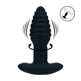 LEVELZ 2 Black - Vibrating Rotating Silicone Plug