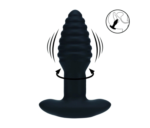 LEVELZ 2 Black - Vibrating Rotating Silicone Plug