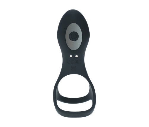 LEVELZ Power Ring Vibrating Silicone Ring with Shaft Loop Black