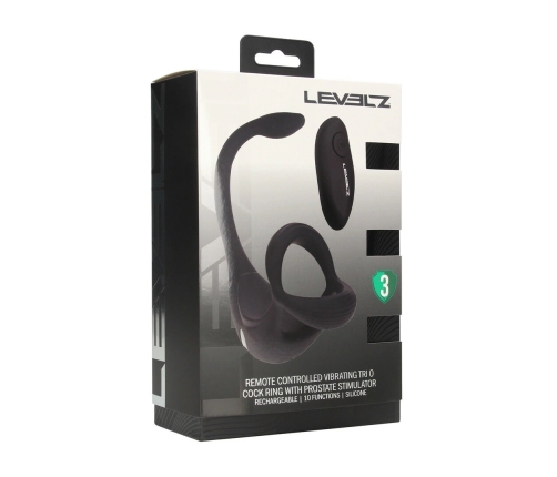 LEVELZ O-Remote Silicone Tri Ring & Prostate Stimulator Black