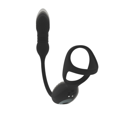 LEVELZ Vibrating & Thrusting Silicone Ring with Prostate Massager Black