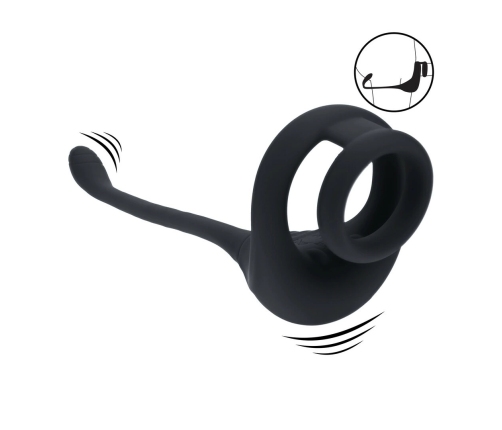 LEVELZ Partner Black Dual Motor Silicone Intimate Ring & Stimulator