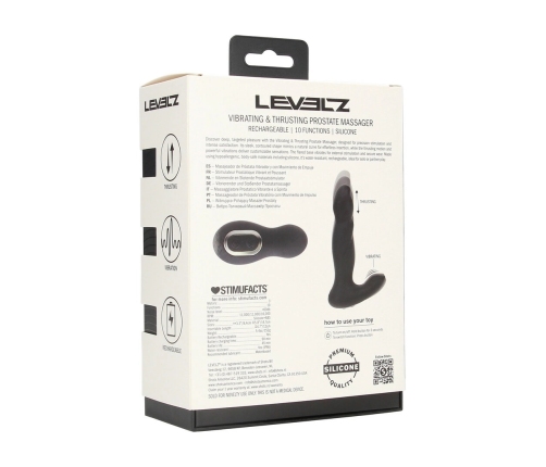 LEVELZ Prostate Pro Black - Silicone Thrusting & Vibrating Massager