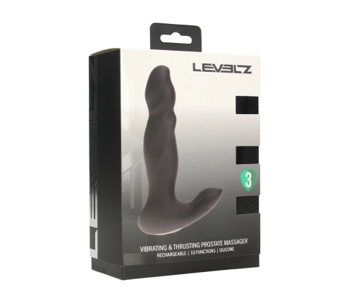LEVELZ Prostate Pro Black - Silicone Thrusting & Vibrating Massager