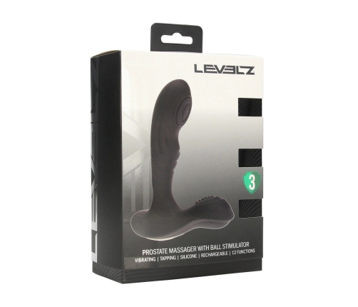 LEVELZ Stealth Black Silicone Intimate Prostate Device with Ball Stimulator