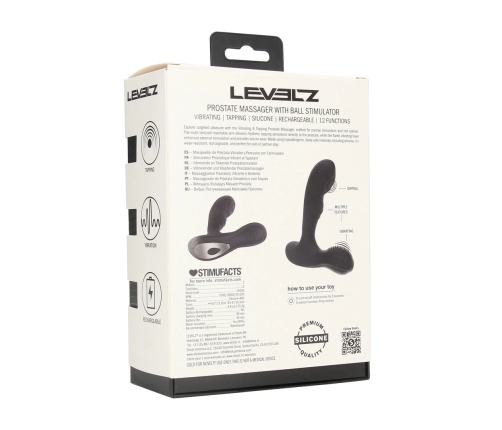 LEVELZ Stealth Black Silicone Intimate Prostate Device with Ball Stimulator