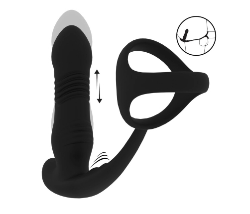 LEVELZ Pro Black - Vibrating Thrusting Anal System with Ring