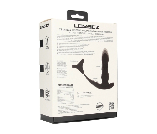 LEVELZ Pro Black - Vibrating Thrusting Anal System with Ring