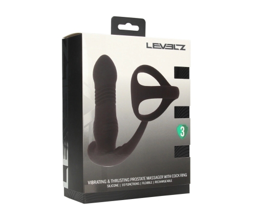 LEVELZ Pro Black - Vibrating Thrusting Anal System with Ring