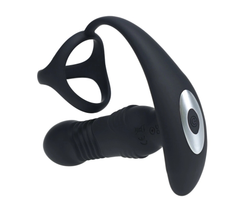 LEVELZ Pro Black - Vibrating Thrusting Anal System with Ring