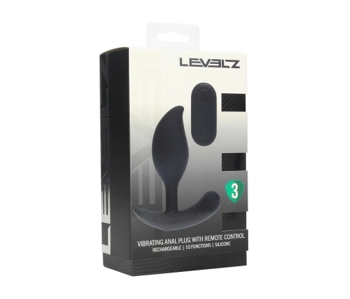 LEVELZ Black Liquid Silicone Plug with Remote, Rechargeable