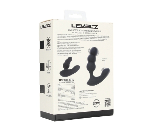 LEVELZ Revo Dual Motor Remote Silicone Prostate Stimulator Black