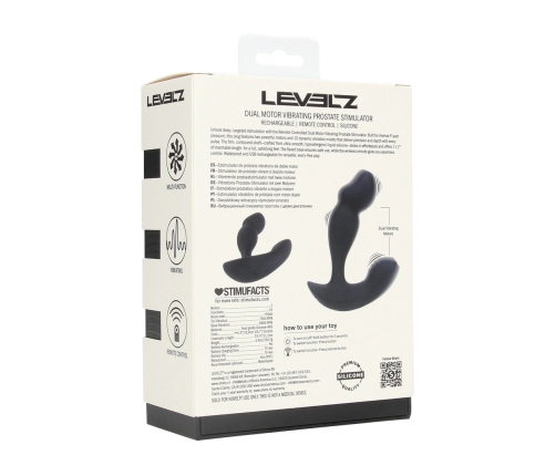 LEVELZ Primo Black Dual Motor Remote Silicone Intimate System 11.2”