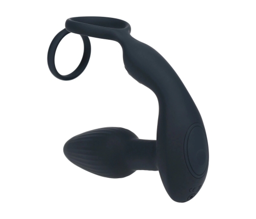 LEVELZ Black Dual Motor Prostate Stimulator with Rotating Beads & Ring