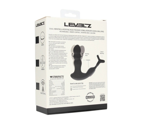 LEVELZ Vibes Dual Motion Silicone Intimate System with Remote Control Black
