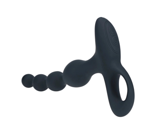 LEVELZ Beaded Vibrating Silicone Anal Device with Remote Black