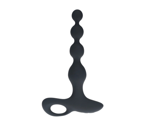 LEVELZ Beaded Vibrating Silicone Anal Device with Remote Black