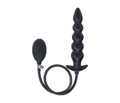 LEVELZ Silicone Inflatable Beaded Plug Black 12 cm Adjustable Size