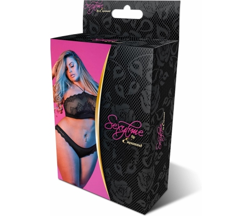 Halter Bandeaux and Panty Set - 2X - Black