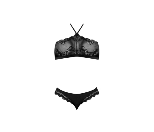 Halter Bandeaux and Panty Set - L/XL - Black