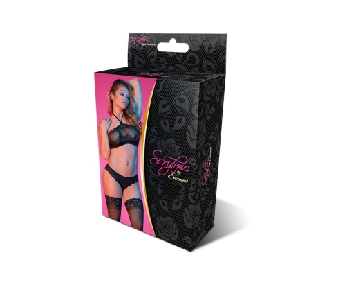 Halter Bandeaux and Panty Set - S/M - Black