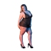 Babydoll with Open Back and G-String Set - 2X - Black